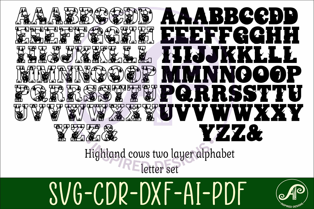 Highland cow alphabet letter set, an Object Graphic by A P Inspired Designs (Photo 4 of 7)