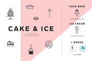 Cakes and Ice cream icon set, an Outline Icon by dicreate (Thumbnail 1 of 10)