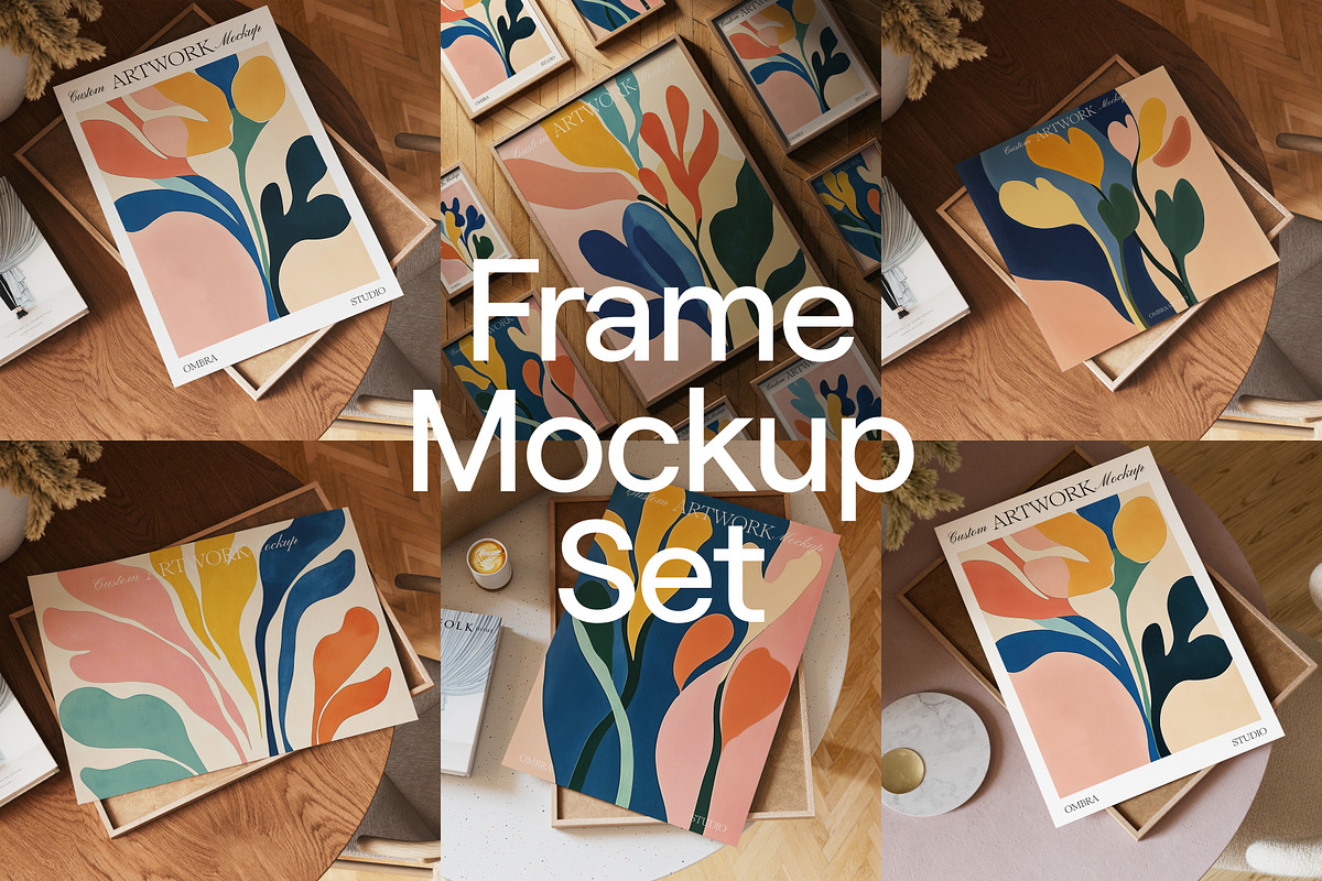 Close-up Frame Mockup Bundle DIN A, a Household Mockup by Ombra Studio (Photo 1 of 11)