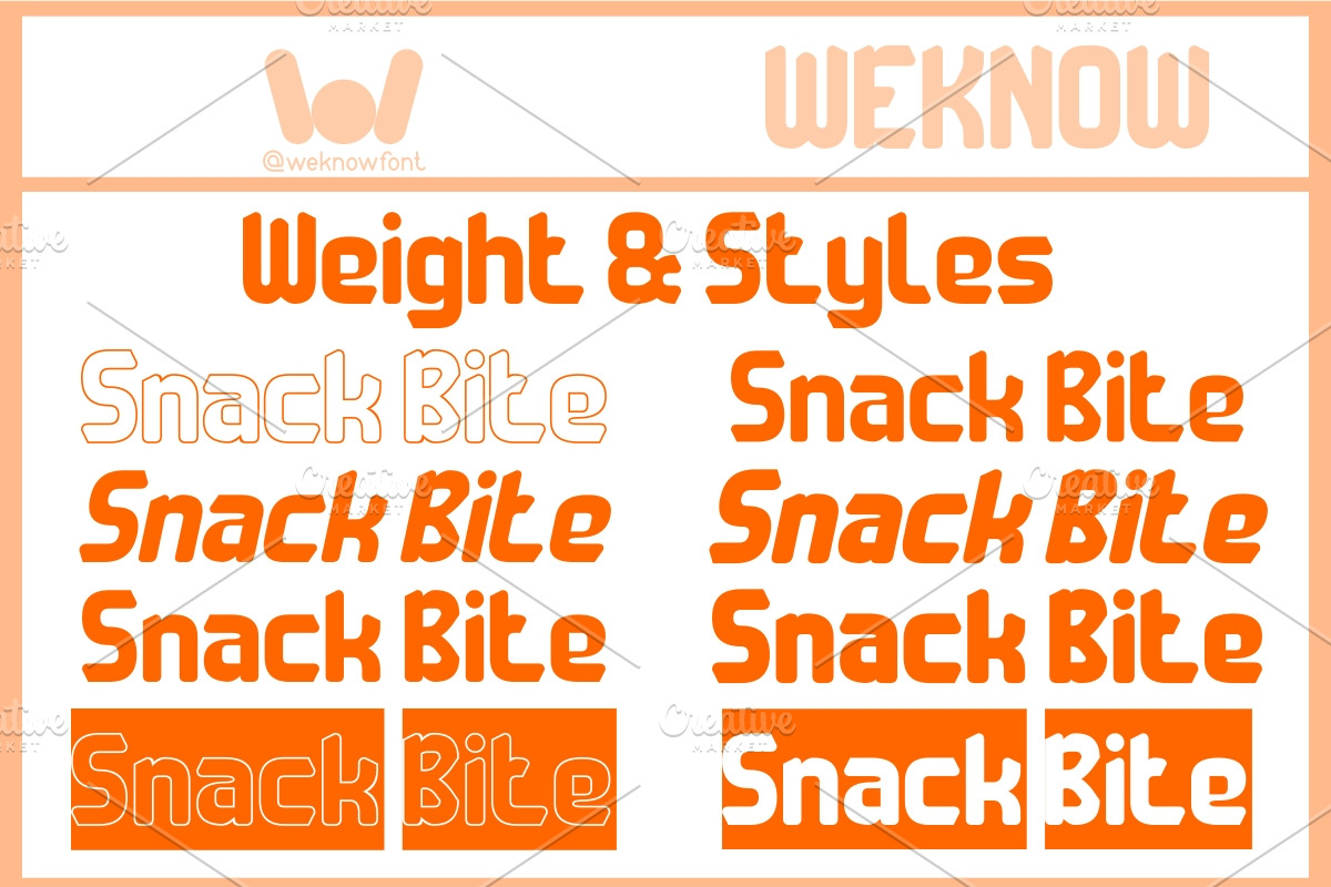 Snack Bite font, a Font by weknow (Photo 7 of 8)