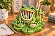 Frog Desk Organizer 3D Print STL, an Animal 3D Model by Creative Art (Thumbnail 3 of 4)