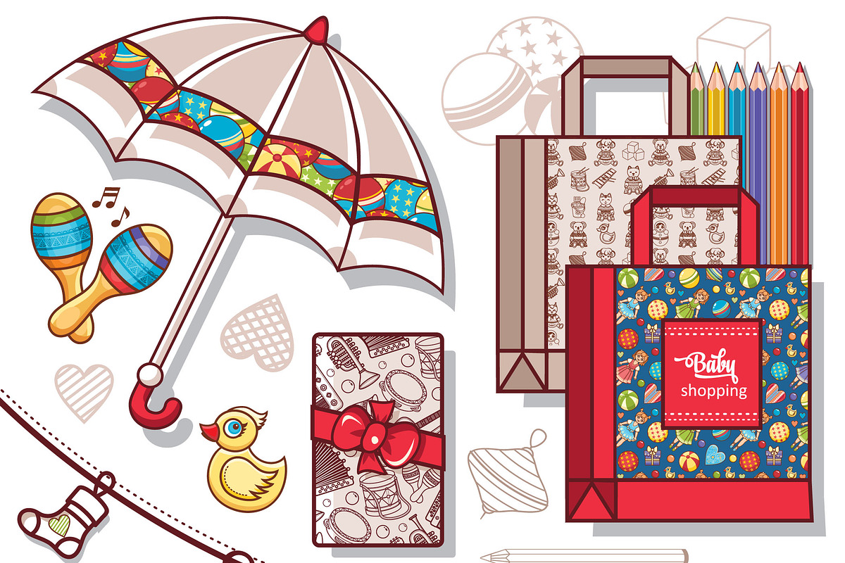 Children's toy. Baby. Seamless, a Pattern Graphic by Zoya Miller (Photo 3 of 7)