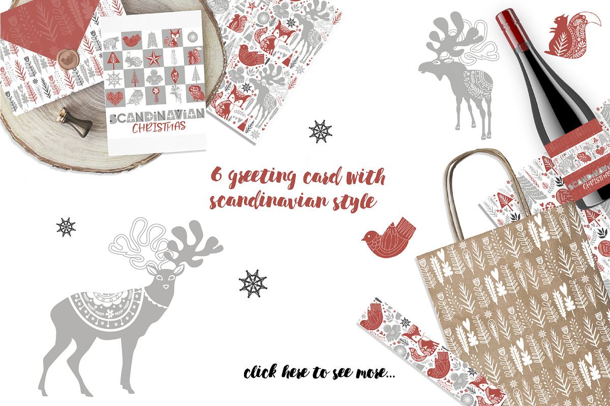 Scandinavian Christmas set, an Animal Illustration by Mio Buono (Photo 4 of 7)