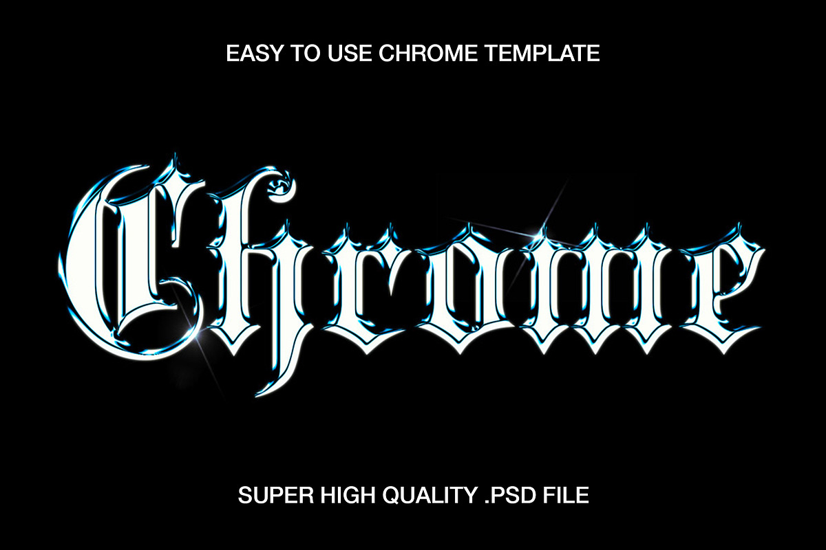 Chrome Metal Text Effect, a Mockup by TuomoDesign (Photo 1 of 4)
