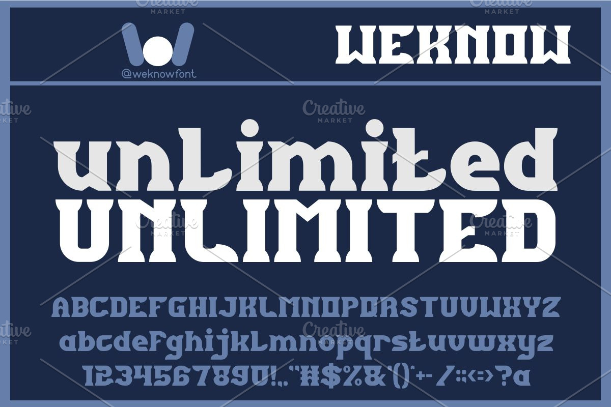 Unlimited Font, a Font by weknow (Photo 1 of 8)