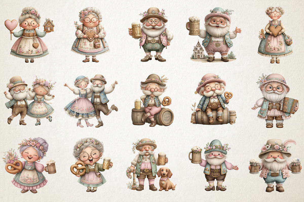 Quirky Oktoberfest Seniors Clipart, a Seasonal Illustration by RobertsArt (Photo 4 of 5)