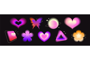 Y2k gradient shapes collection, an Object Illustration by art PVP - market