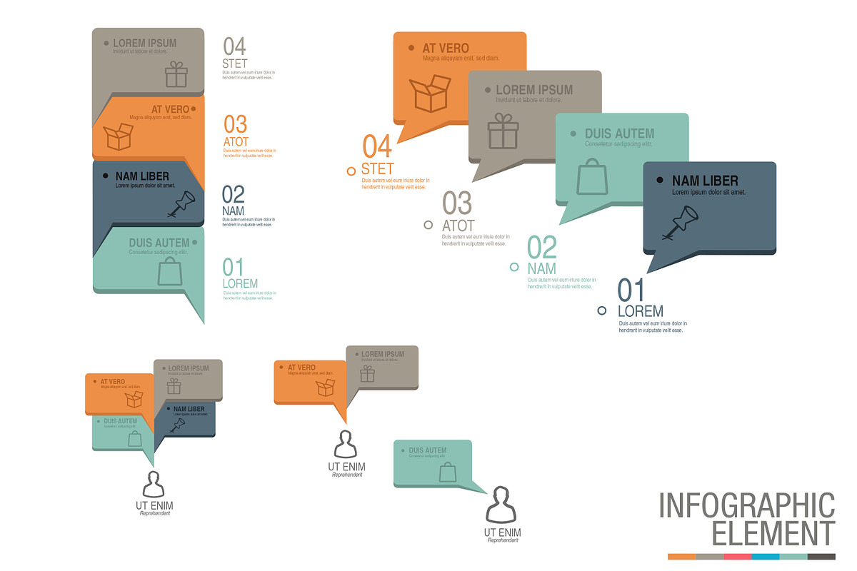 Infographic Flat speech bubble set, an Illustration by Woo Graphics (Photo 5 of 5)
