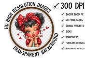Whimsical Valentine Girls Clipart, an Illustration by Craft Nest (Thumbnail 2 of 6)