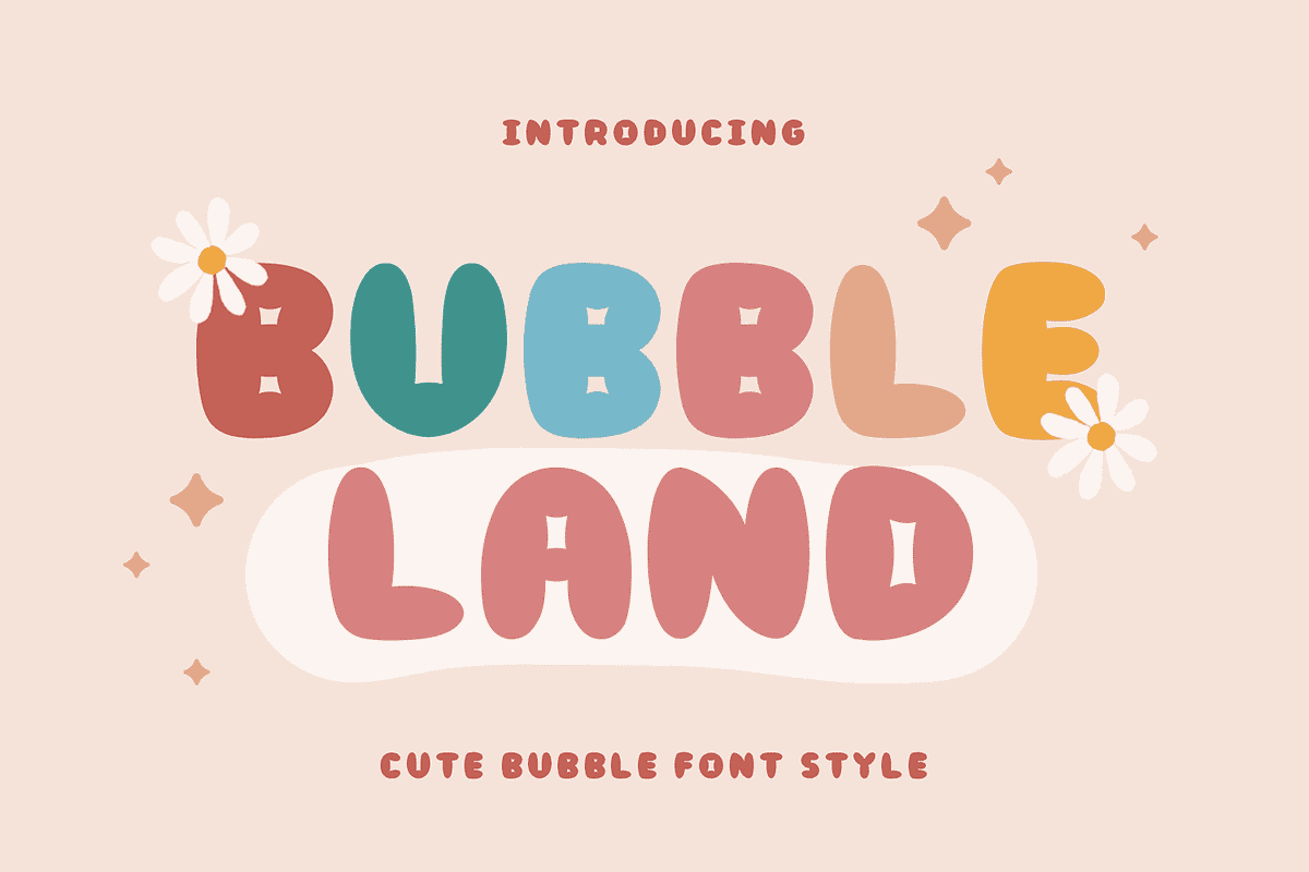 BUBBLELAND, a Handwritten Font by Mozatype (Photo 1 of 10)