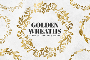 Silver Foil Floral Clipart Set