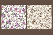 Set Seamless Flowers Roses Chamomile, a Pattern Graphic by Vintage (Thumbnail 3 of 13)