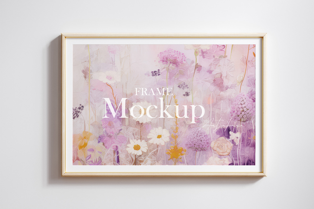 Wooden frame mockup close up, an Advertising Mockup by Artjafara (Photo 1 of 5)