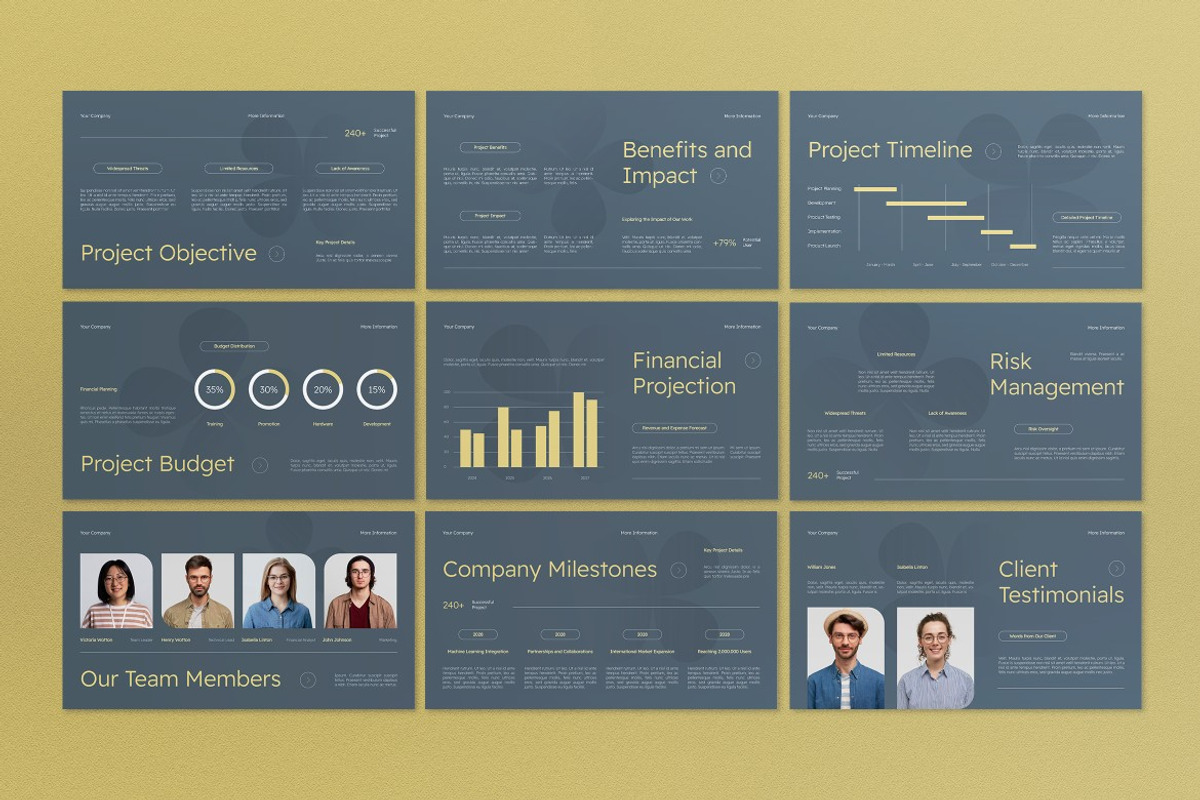 Blue Project Proposal Google Slide, a Presentation Template by graphicook (Photo 3 of 4)