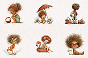 Whimsical Summer Kids Clipart, a Seasonal Illustration by CreationArt (Thumbnail 3 of 7)