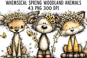 Spring Woodland Animals Clipart, an Illustration by CraftArtStudio (Thumbnail 1 of 6)