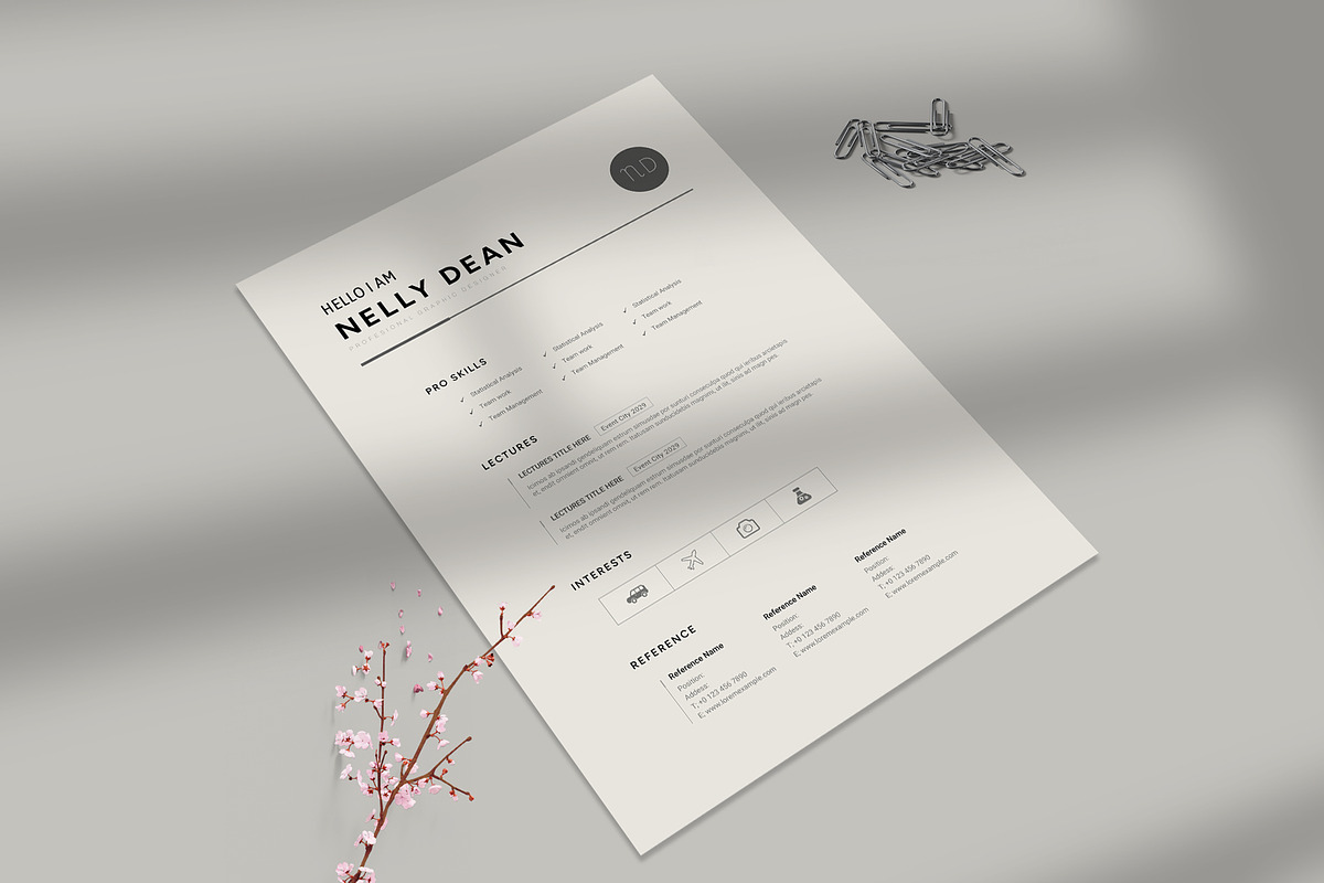Modern Resume CV Template Design, a Print Template by Design_Slide (Photo 4 of 5)