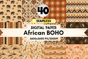 African Seamless Digital Papers, a Pattern Graphic by LA Design