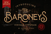 Baroneys - Vintage Typeface, a Sans Serif Font by sancreastd. (Thumbnail 1 of 11)