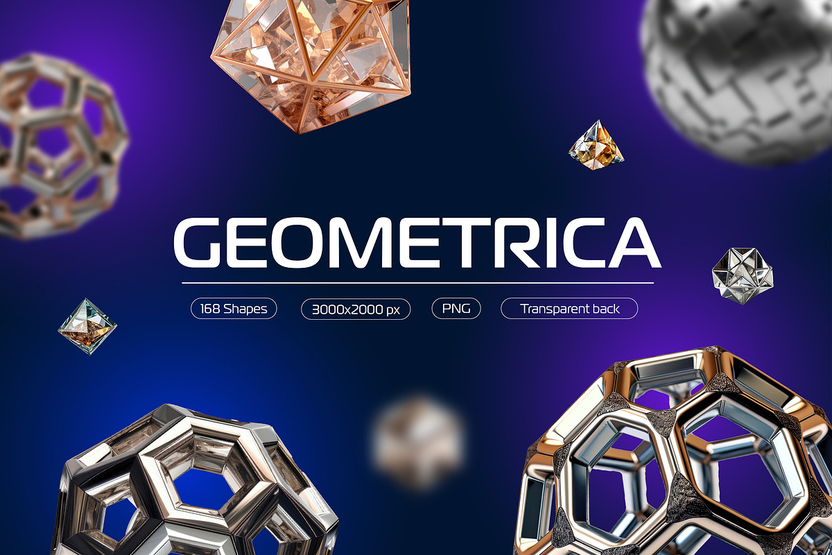 Geometrica: 3D Geometric Shapes, an Object Graphic by RDShop (Photo 1 of 9)