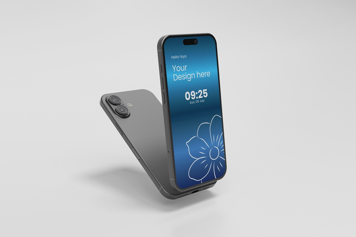 Realistic Premium iPhone 17 Mockup, an iPhone Mockup by Graphic Deal (Photo 3 of 6)