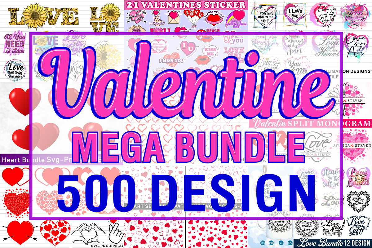 Valentines Day SVG Bundle 500 Design, an Object Graphic by D2PUTRI (Photo 1 of 31)