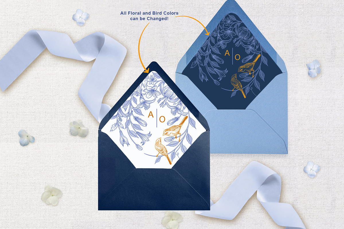 Love birds Envelope Liners, an Invitation Template by Shwet Art (Photo 3 of 7)