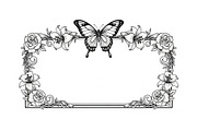 Butterfly Floral Frame SVG Bundle, an Illustration by Creativeshirt (Thumbnail 4 of 31)