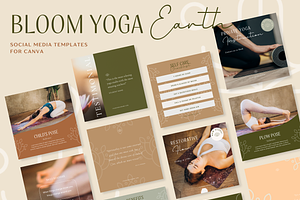 Bloom Yoga Earth Canva Template