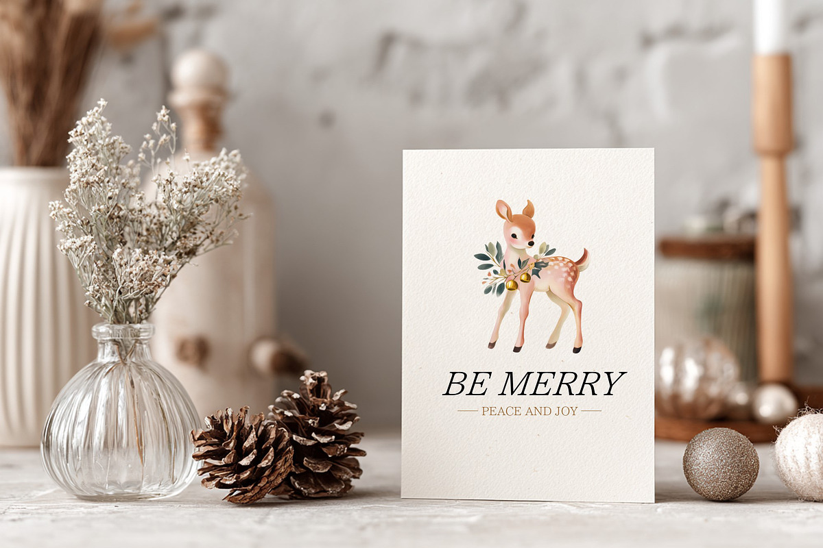 Woodland Deer Clipart, a Seasonal Illustration by Housui Patterns (Photo 10 of 13)