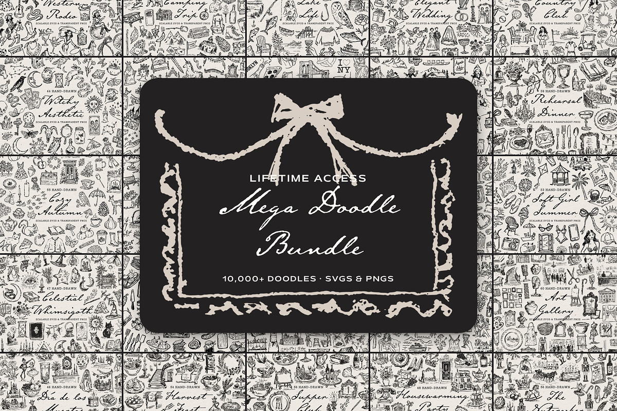 Hand Drawn Whimsical Doodle Bundle, an Object Illustration by The October Creative (Photo 1 of 11)