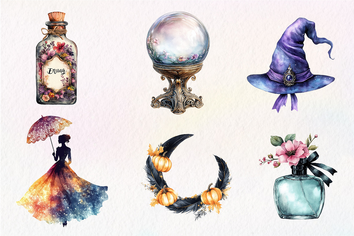 Elegant Halloween Clipart, an Illustration by CreationArt (Photo 4 of 5)