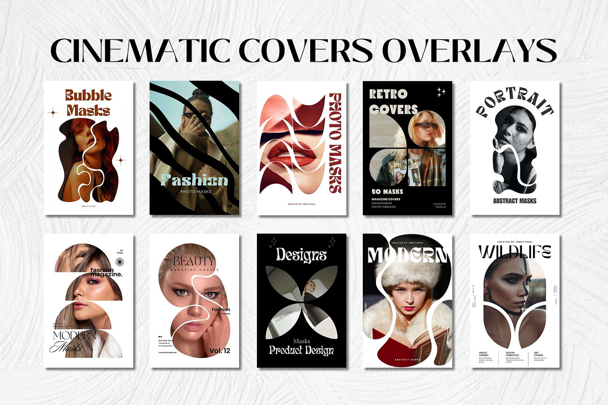 50 Cinematic Cover Overlay Clip mask, a Graphic by 3Motional (Photo 6 of 13)