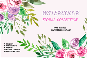 Watercolor floral collection