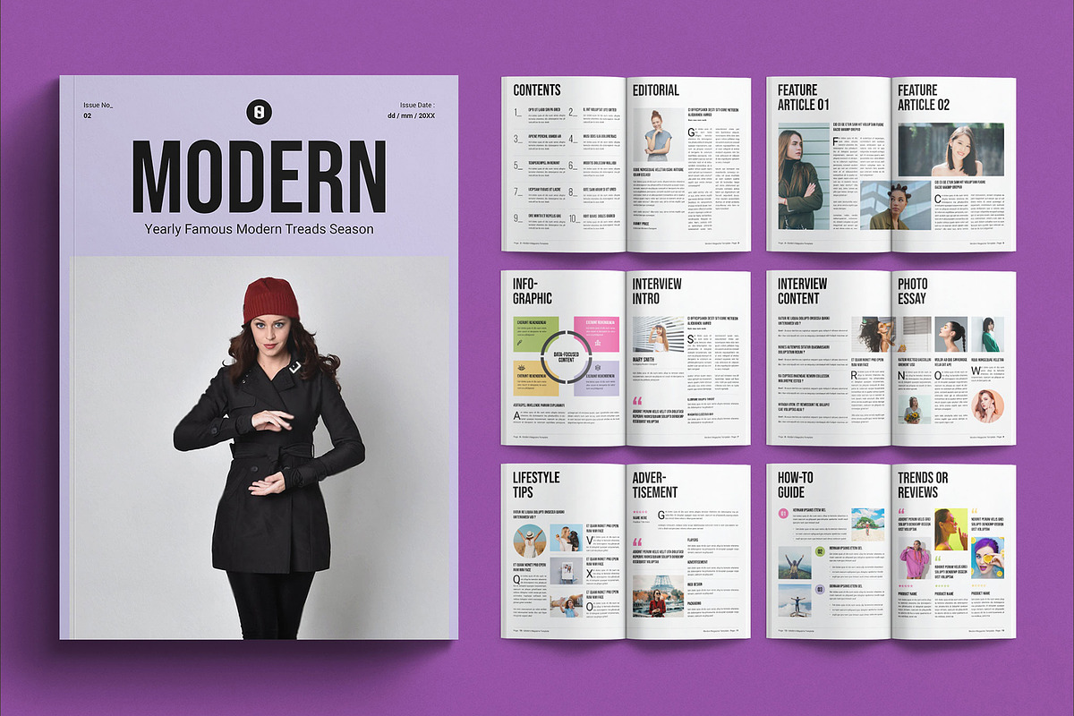 Modern Magazine Template, a Magazine Template by E-Type (Photo 1 of 7)