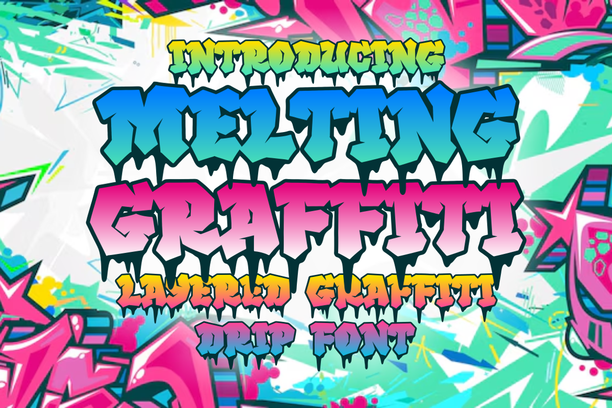 Melting Graffiti - Layered Graffiti, a Font by PutraCetol Studio (Photo 1 of 6)