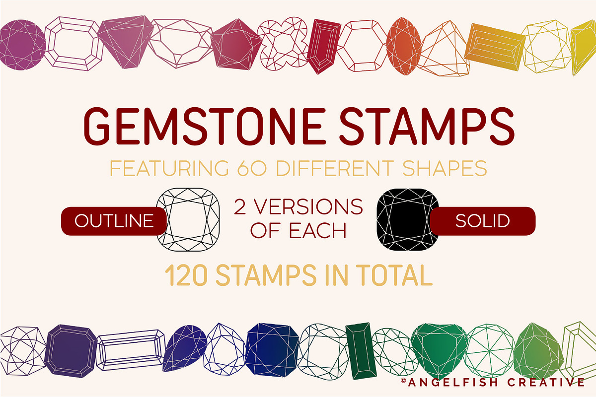 Gemstones Procreate Brush Set, a Brush Add-On by AngelfishCreative (Photo 2 of 7)