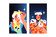 Fashion girls portraits set + banner, a Person Illustration by PaperTrident (Thumbnail 8 of 10)