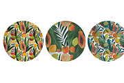 Watercolor tropical fruits patterns, an Illustration by SketchArtStudio (Thumbnail 6 of 6)