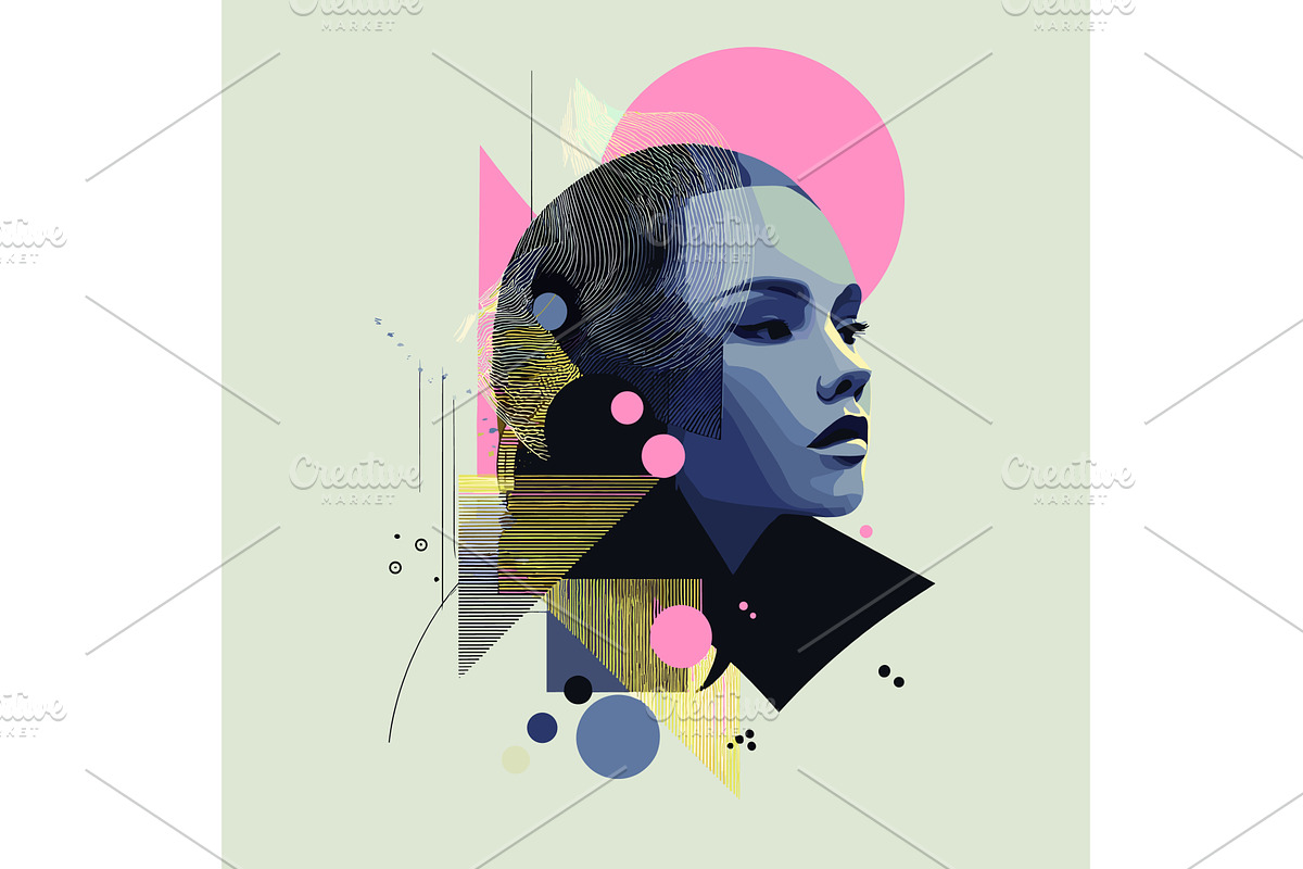 Seriously independent woman face, an Object Illustration by Valerie Bodnar