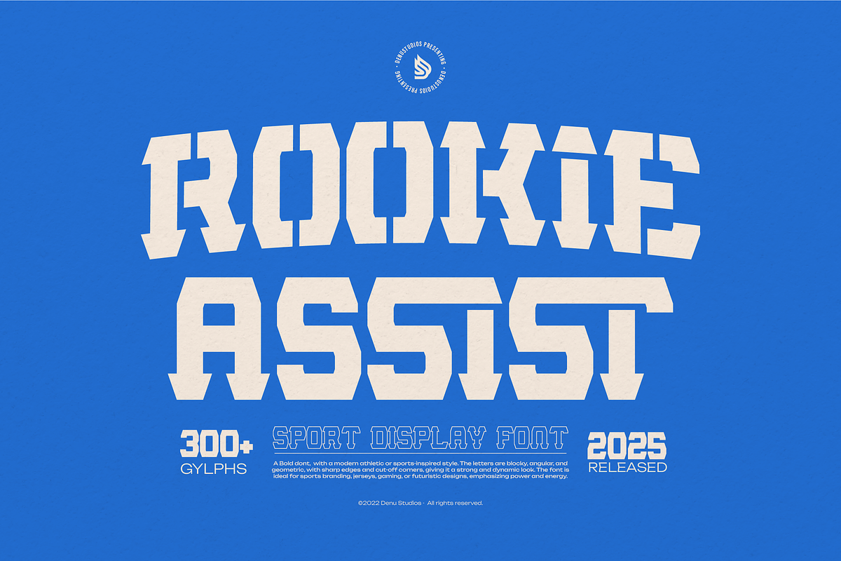 Rookie Assist | Sport Display Font, a Slab Serif Font by Denustudios (Photo 1 of 12)