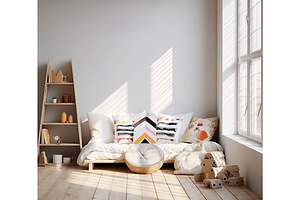 Wall mockup in the children's room 4, an Architecture Photo by GFXCity