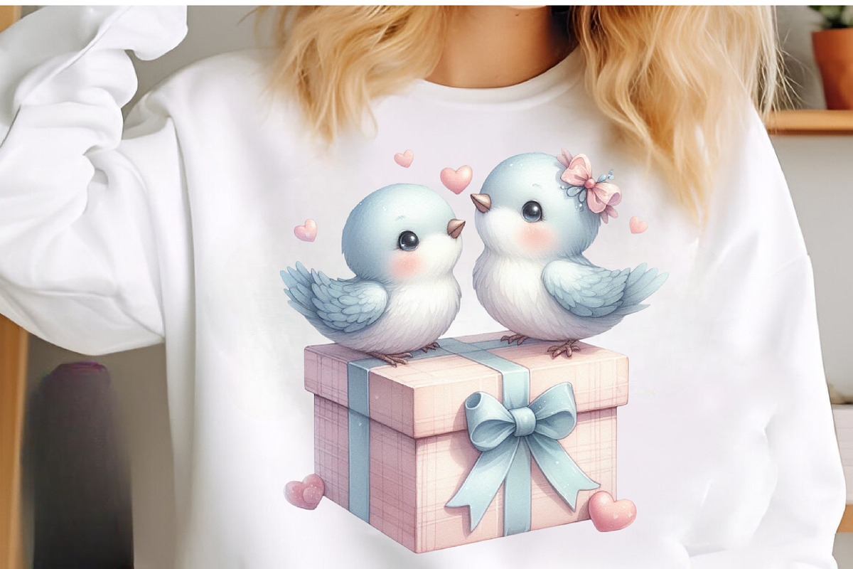 Whimsical Valentine Birds Clipart, an Illustration by SinaCreation (Photo 5 of 11)