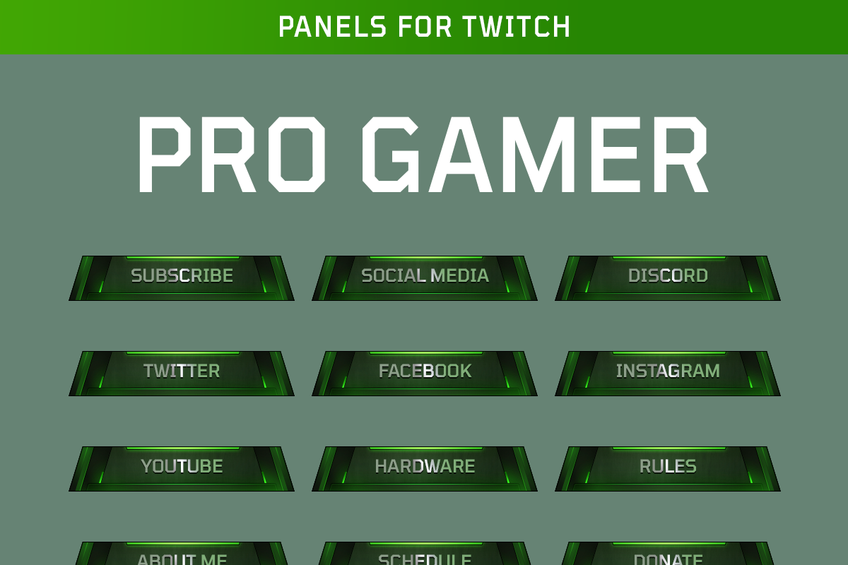 Pro Gamer Twitch Panels - 5 Colors, an Object Graphic by Gear Store (Photo 3 of 5)