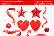 Red watercolor Bows Stripes Ribbons, an Object Graphic by KarinkaBU (Thumbnail 3 of 5)
