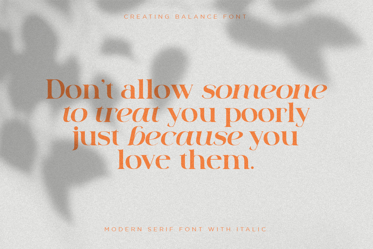 Creating Balance | Modern Serif, a Serif Font by Pentagonistudio (Photo 7 of 11)