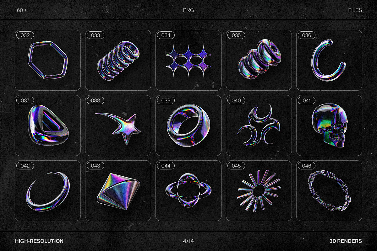 Chromatic Glass 3D Shapes Pack, an Object Graphic by Samolevsky (Photo 7 of 30)