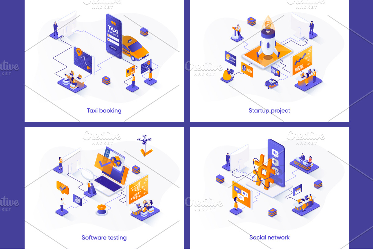Isometric Concept Illustration Kit, a Templates & Theme by alexdndz (Photo 23 of 26)