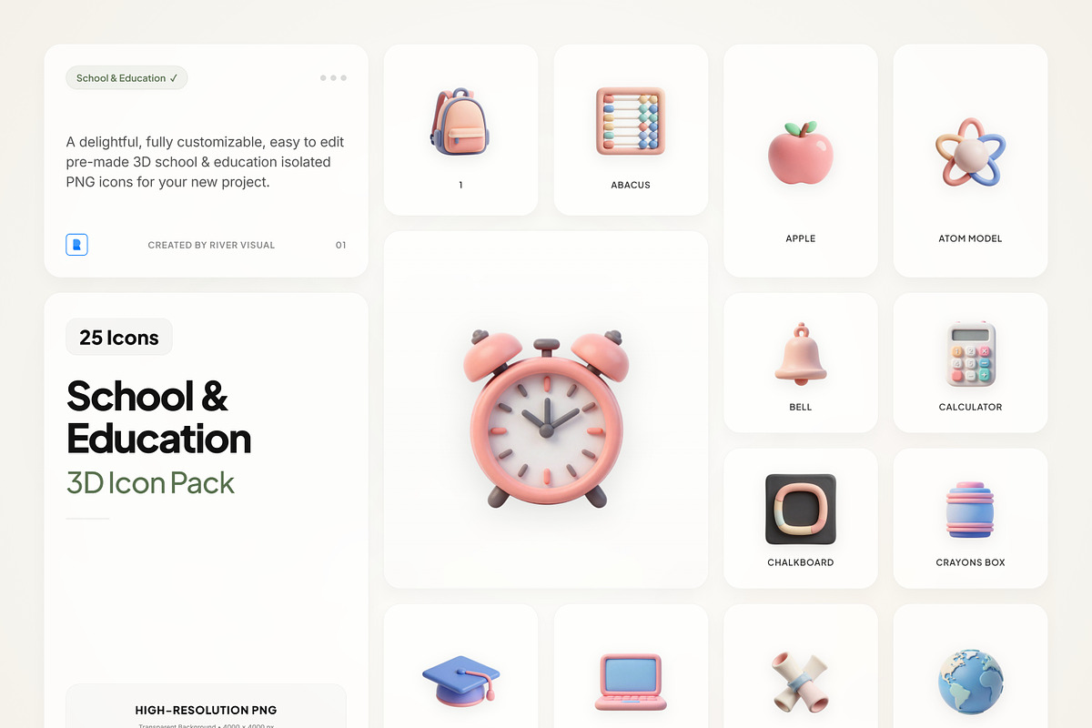 3D School & Education, an Emoji Icon by River Visual (Photo 1 of 5)