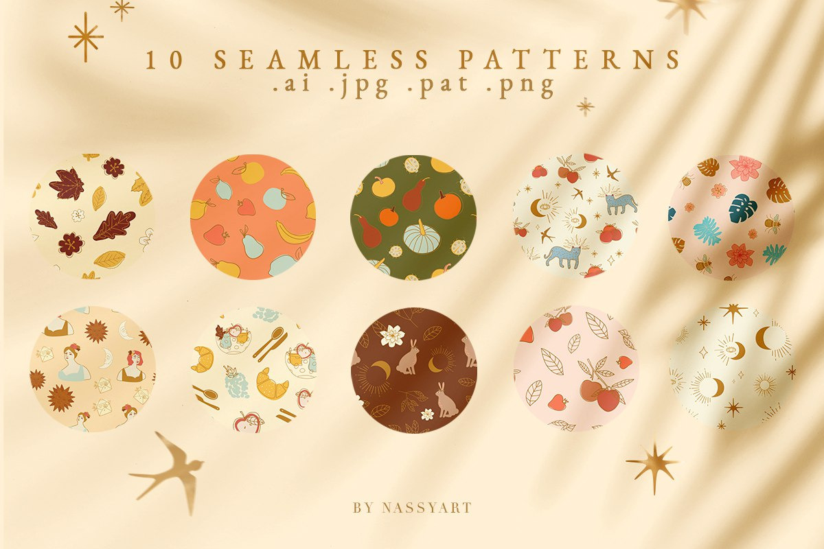 Celestial Fall Abstract Set, a Decorative Illustration by NassyArt (Photo 7 of 11)